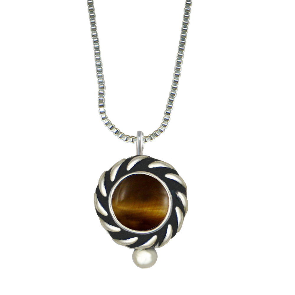 Sterling Silver Little Tiger Eye Pendant Necklace